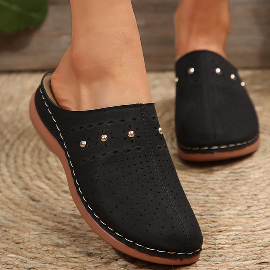 Damen Clogs mit floralem Muster und dekorativen Akzenten EB