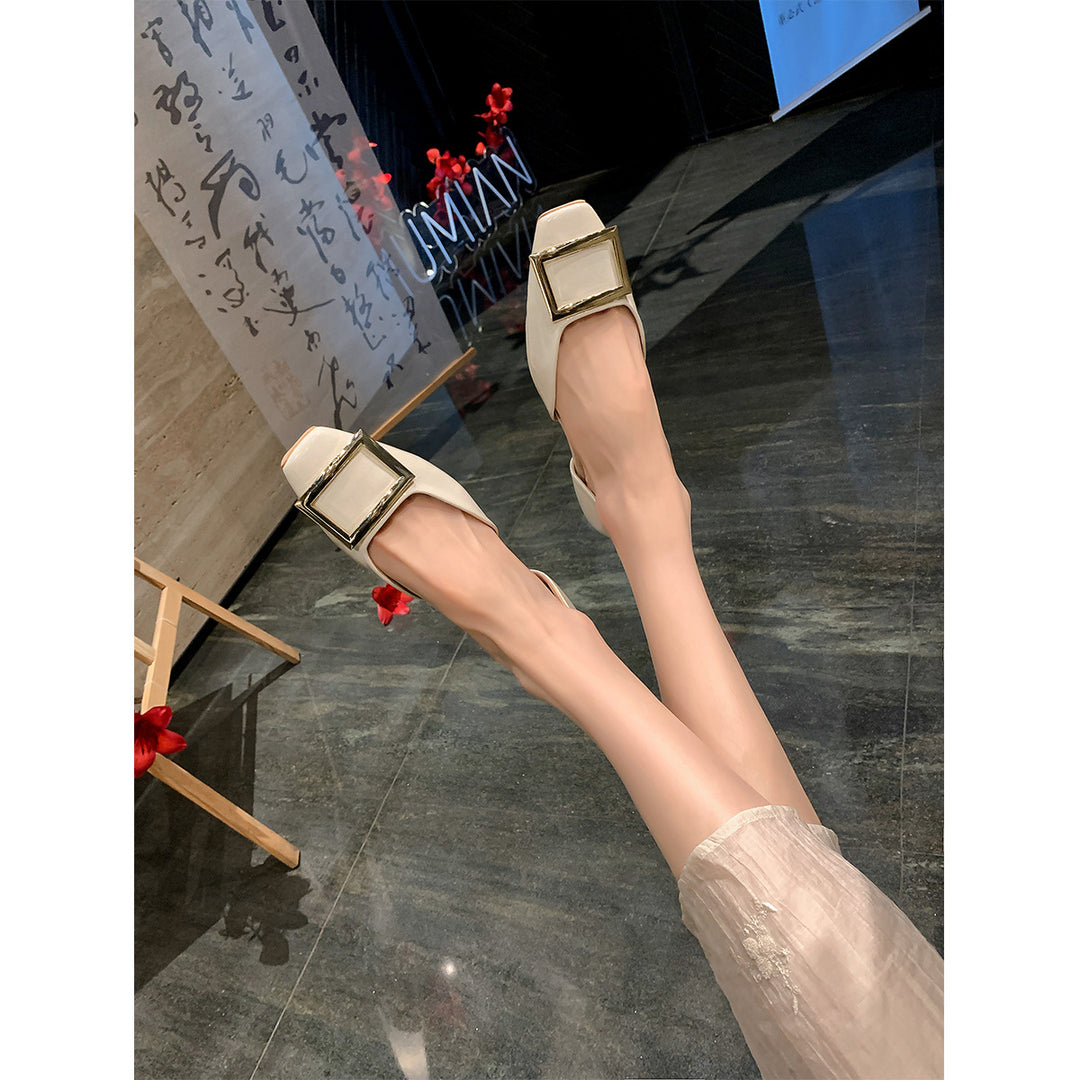 Damen elegante Flats mit modischem Schnallen-Design EB
