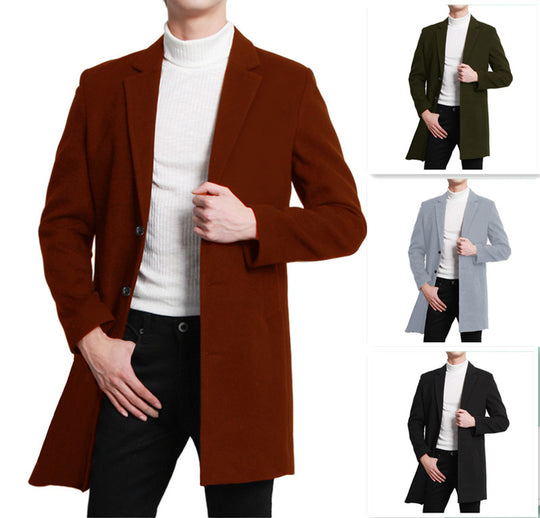 Herren eleganter Langblazer mit schmalem Schnitt und praktischen Taschen EB