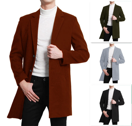 Herren eleganter Langblazer mit schmalem Schnitt und praktischen Taschen EB