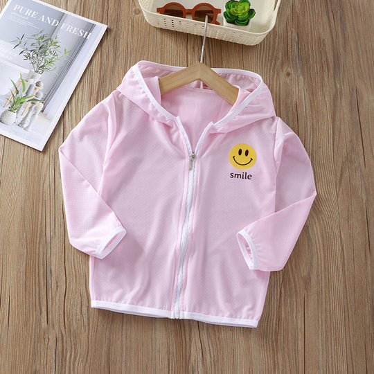 Unisex nan Kinder leichte Kapuzenjacke mit atmungsaktivem Meshstoff und durchgehendem Reißverschluss  EB