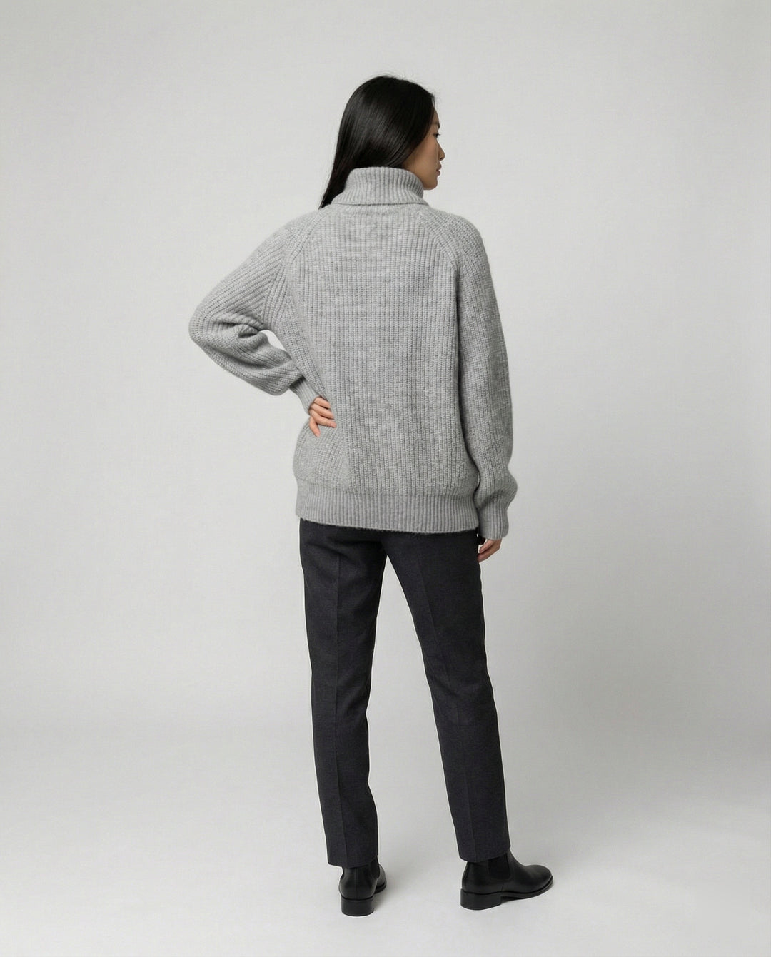 Damen Kuscheliger Rollkragenpullover aus weicher Baumwolle EB