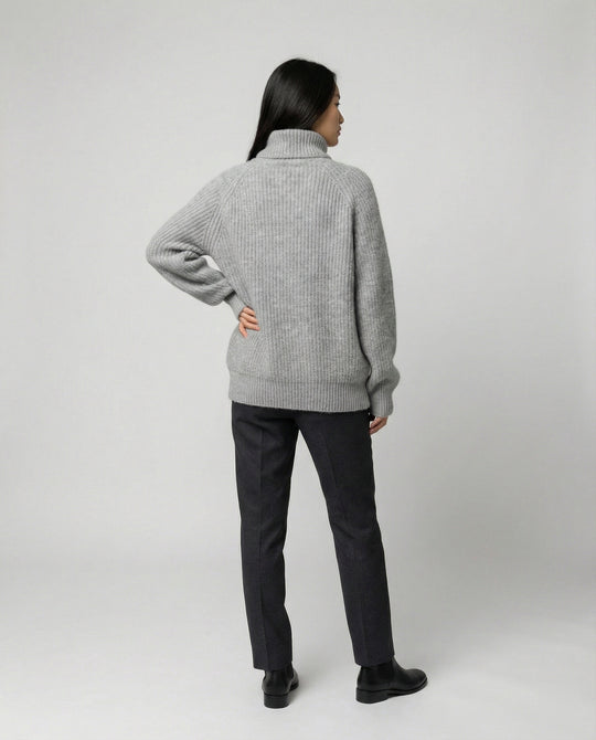 Damen Kuscheliger Rollkragenpullover aus weicher Baumwolle EB