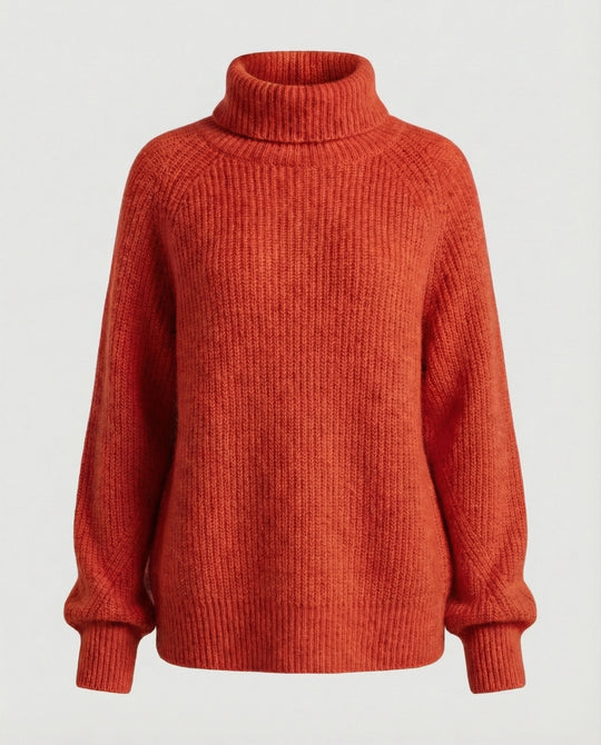 Damen Kuscheliger Rollkragenpullover aus weicher Baumwolle EB