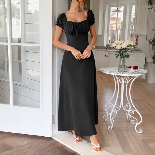 Damen Maxi-Kleid mit charmanten Rüschendetails und schmeichelndem Schnitt EB