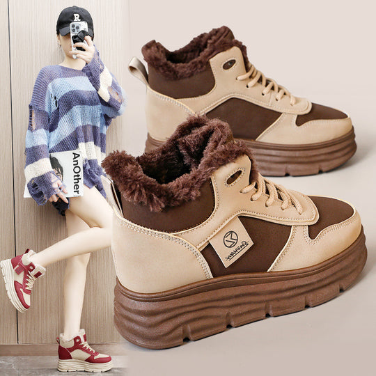 Damen High-Top Sneakers mit kuscheligem Innenfutter und sportlichem Profil EB