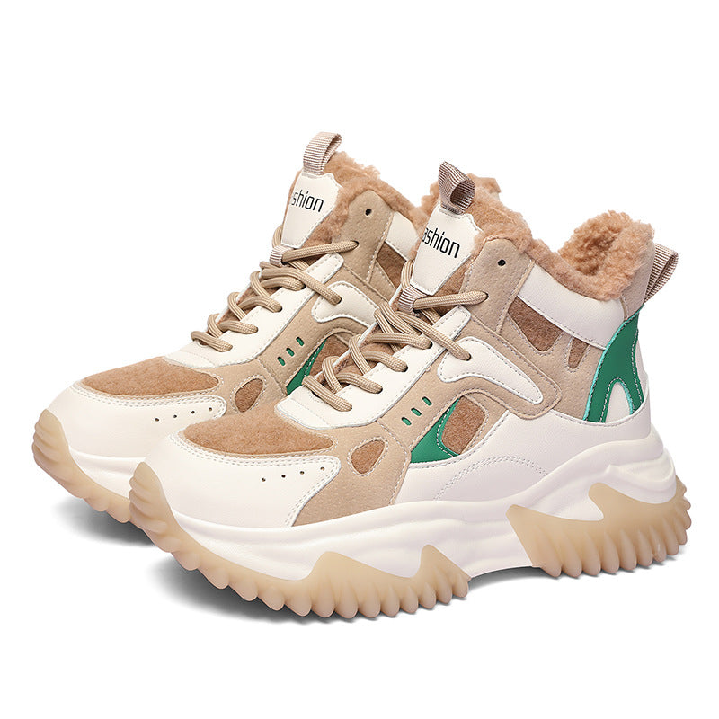 Damen modische Winter Sneakers mit kuscheligem Innenfutter und rutschfester Sohle EB