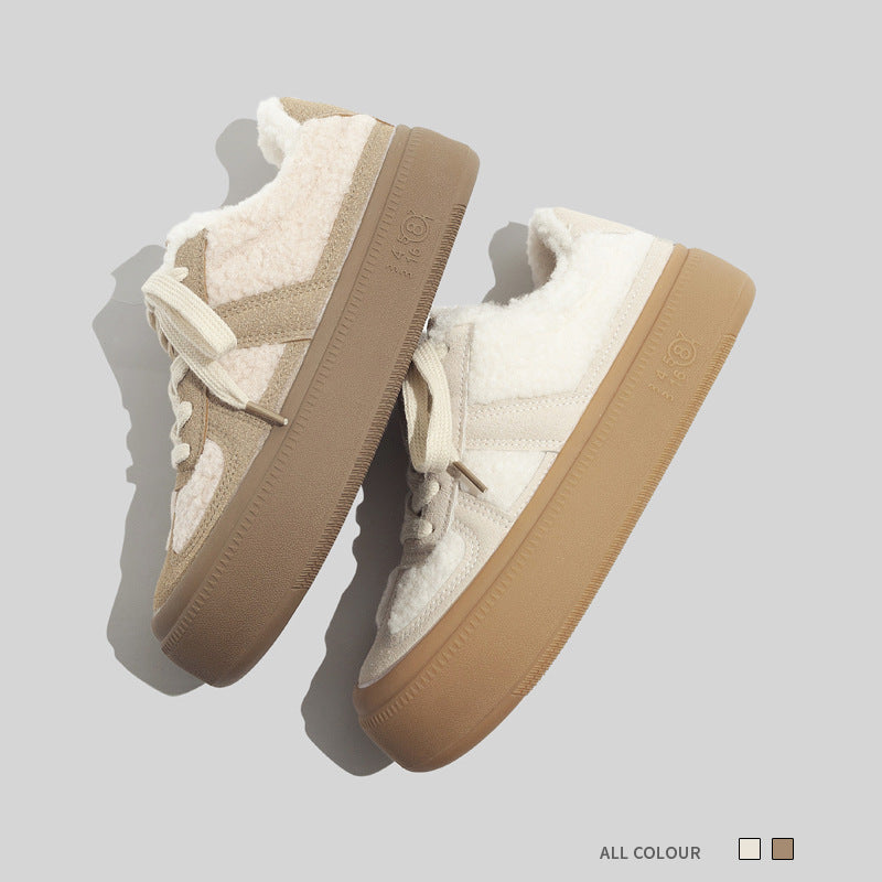 Damen Bequeme Sneaker mit kuscheligem Fleece-Futter und rutschfester Sohle EB