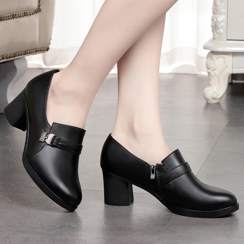 Damen Elegante Schnürschuhe mit bequemem Blockabsatz und modischem Design EB