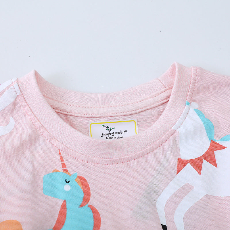 Mädchen T-Shirt mit buntem Einhorn-Design EB