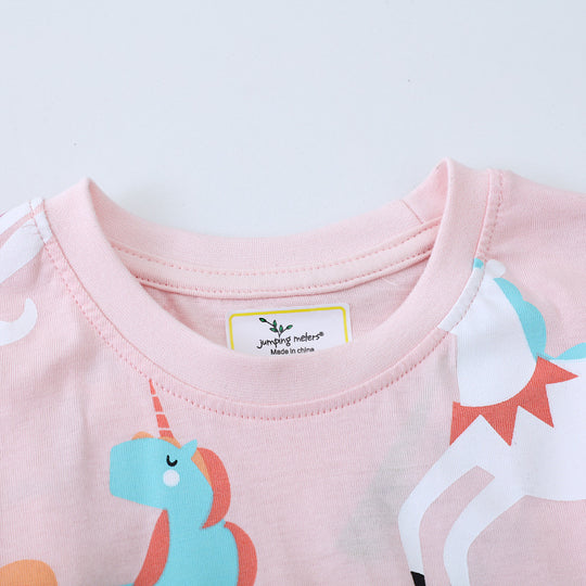 Mädchen T-Shirt mit buntem Einhorn-Design EB