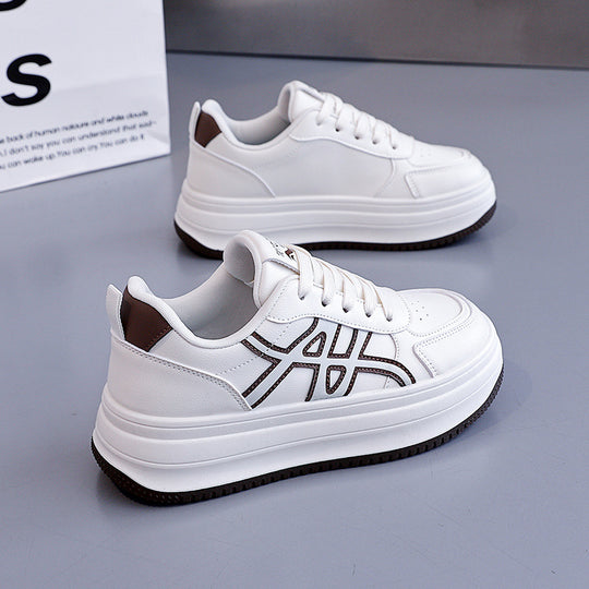 Damen Modische Sneakers mit hohem Plateau und eleganter Naht EB