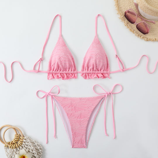 Damen Triangel-Bikini mit Rüschendetails EB