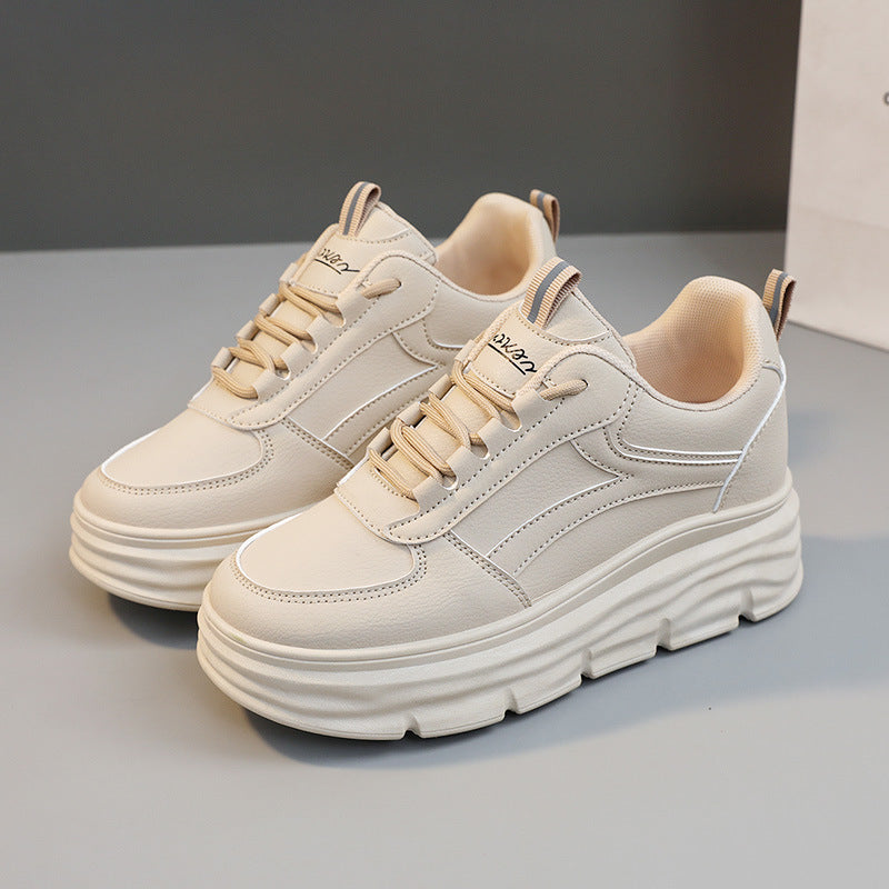 Damen modische Plateau Sneakers mit dämpfender Laufsohle und atmungsaktivem Obermaterial EB