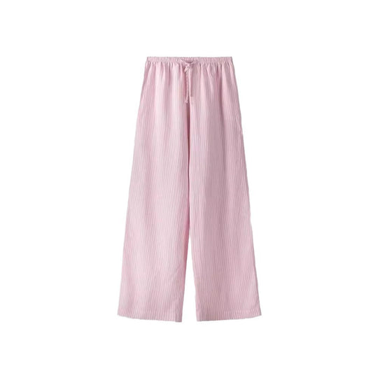 Damen Weite Sommerhose mit komfortablem Gummibund und Streifenmuster EB