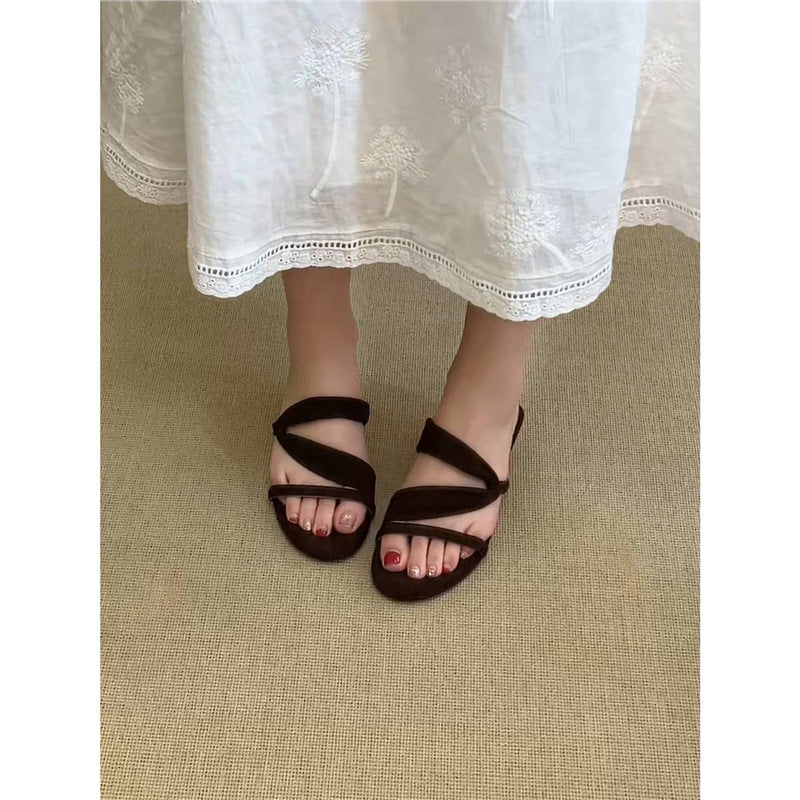 Damen komfortable Zehentrenner-Sandalen mit elegantem Riemendesign EB