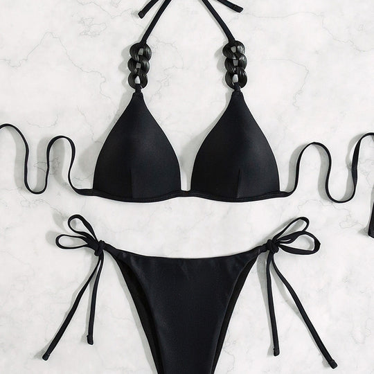 Damen Triangel-Bikini mit dekorativem Tribal-Band EB