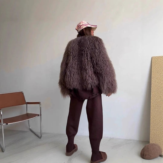 Damen Fleece-Überzieher im trendigen Bouclé-Stil EB