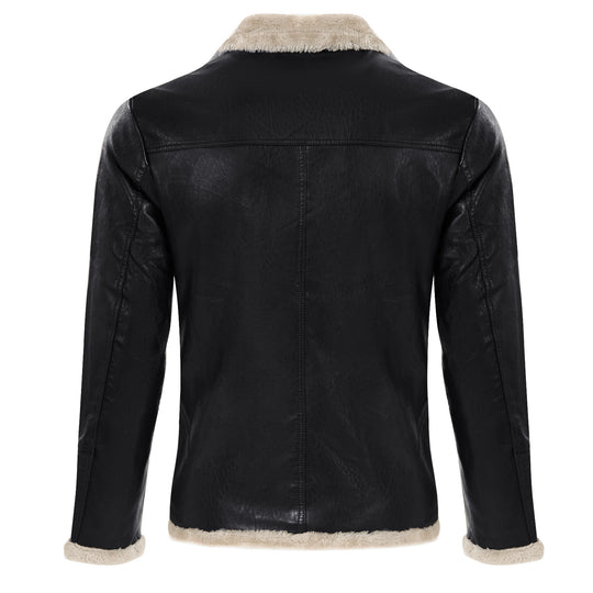 Herren eleganter Kunstlederjacke mit warmer Fütterung EB