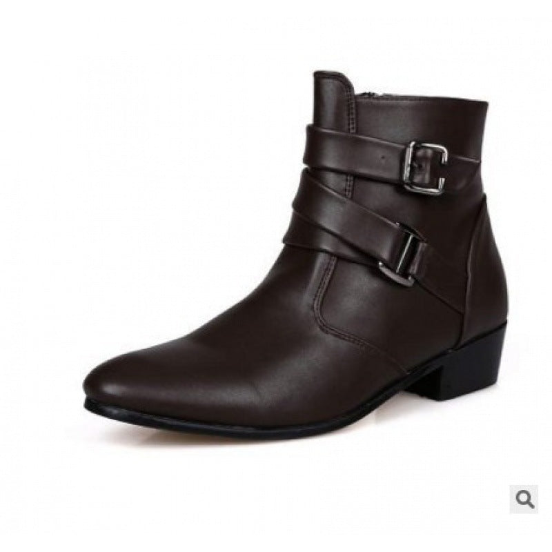 Damen modische Stiefeletten mit elegante Schnallen und strapazierfähigem Obermaterial EB