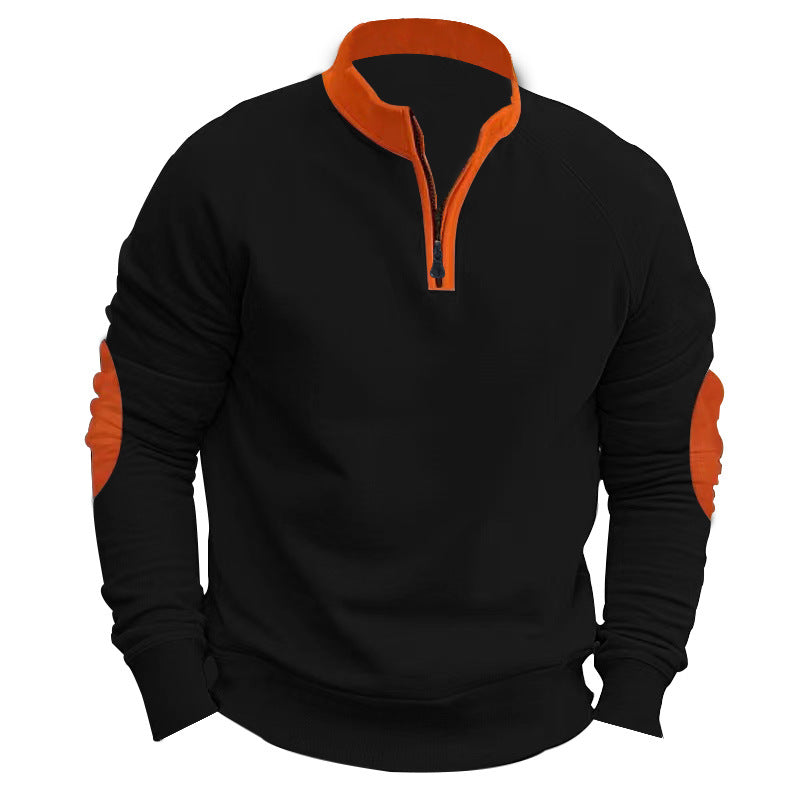 Herren Sportliches Sweatshirt mit Stehkragen und modischen Kontrastdetails EB