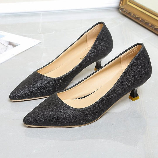 Damen schimmernde Pumps mit elegantem Blockabsatz EB