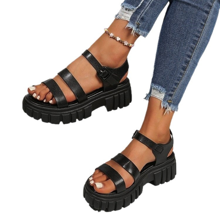 Damen Komfortable Riemensandalen mit robustem Profil EB