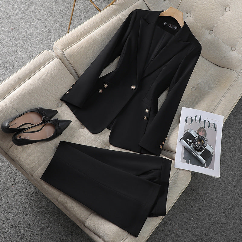 EB | Blazer Satz Taillierte Passform Klassische Revers Formeller Stil