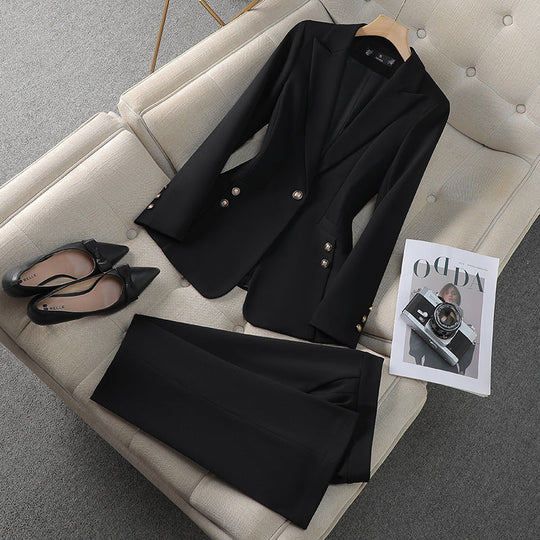 EB | Blazer Satz Taillierte Passform Klassische Revers Formeller Stil