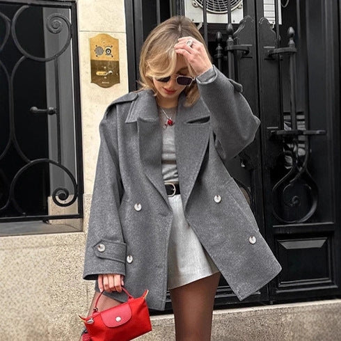 Damen Oversized Wollmantel EB