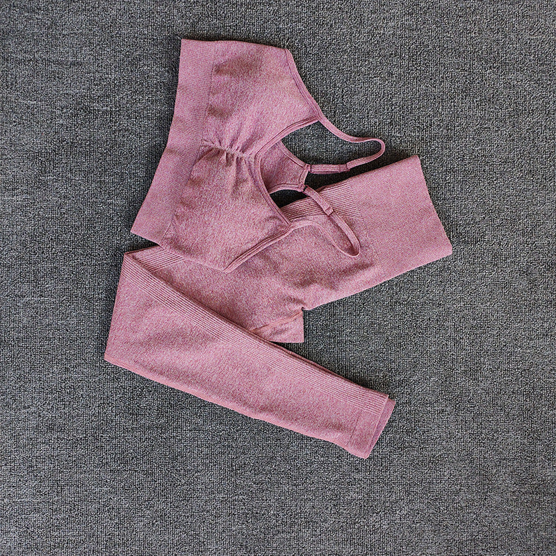 Damen Sportliches Crop Top- und Leggings-Set mit atmungsaktivem Material EB