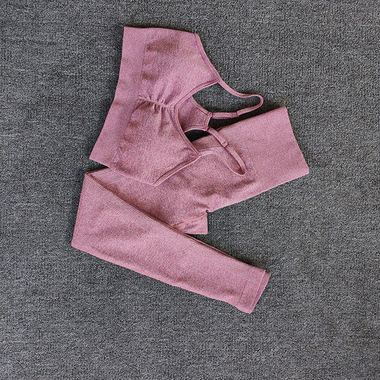 Damen Sportliches Crop Top- und Leggings-Set mit atmungsaktivem Material EB