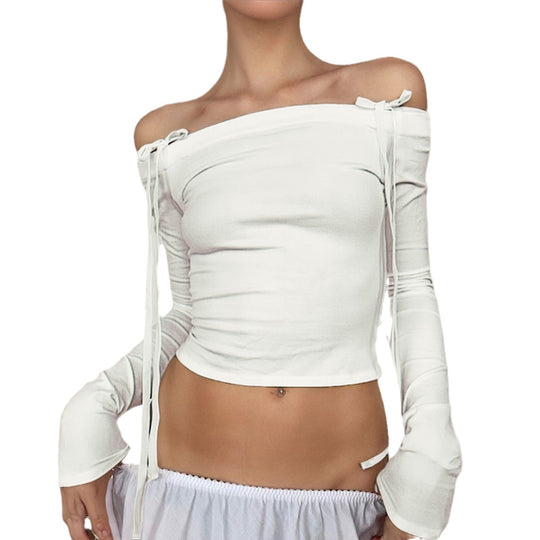 Damen eleganter Choker mit floralen Details und Satinband EB