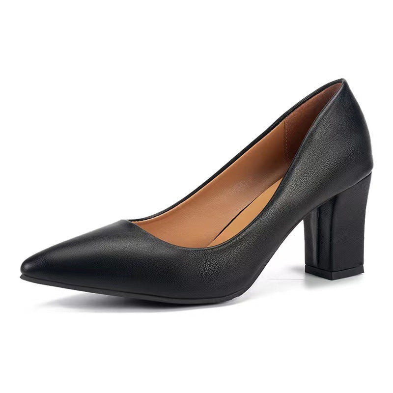 Damen elegante Pumps mit blockiertem Absatz und hochwertiger Oberflächenstruktur EB