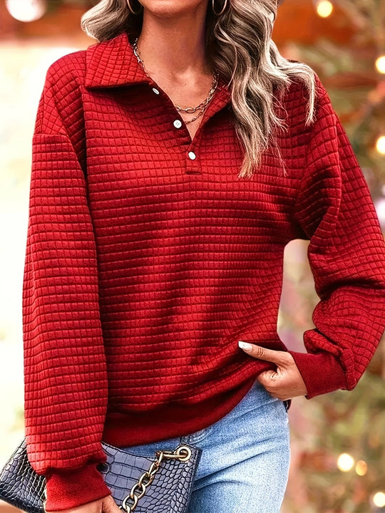 Damen Pollover mit strukturiertem Material und Kragen EB