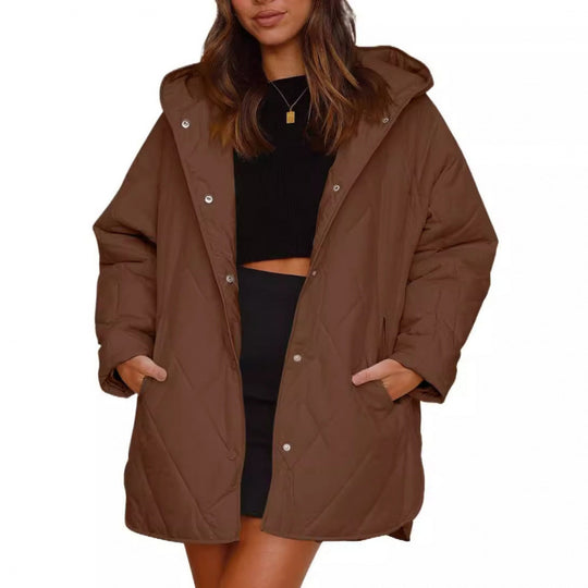 Damen warme Steppjacke mit Kapuze EB