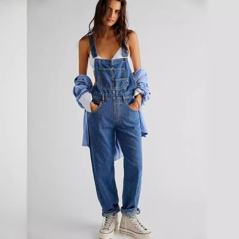 Damen Latzhose im lässigen Schnitt mit trendigen Details EB