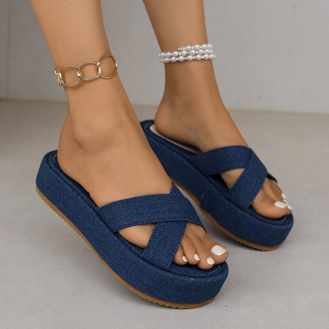 Damen Wedge-Sandalen mit verstellbarem Riemendesign und komfortablem Fußbett EB