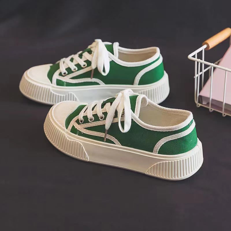 Damen Sportliche Canvas Sneakers im Retro-Stil EB