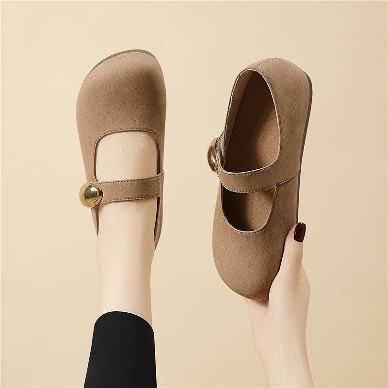 Damen elegante Ballerinas mit modischem Riemchen und zeitloser Schnalle EB