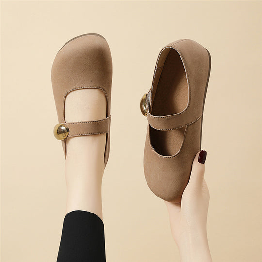 Damen elegante Ballerinas mit modischem Riemchen und zeitloser Schnalle EB
