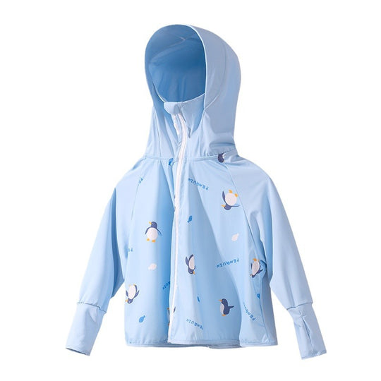 Unisex nan leichte UPF Sonnenschutz Kapuzenjacke für Kinder mit Daumenlöchern und planetarischem Druck EB