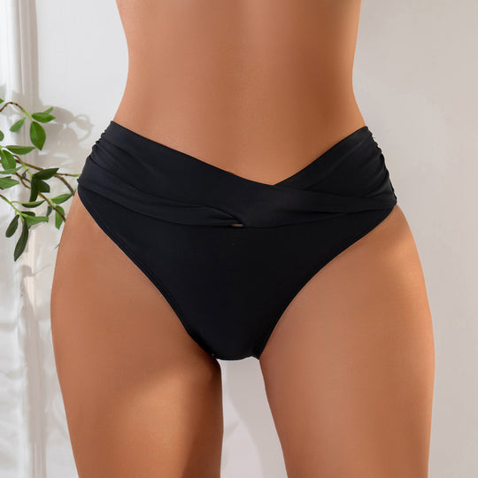 Damen Hochgeschnittene Rüschen-Bikinihose EB