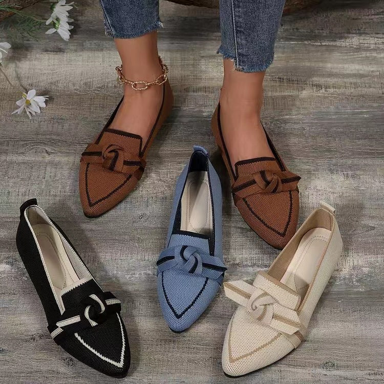 Damen elegante Slipper mit dekorativem Knoten-Design EB