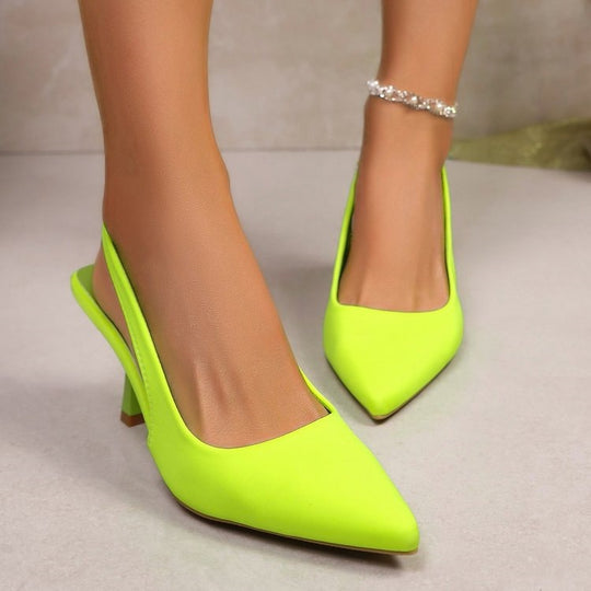 Damen Elegante Slingback-Pumps mit glänzendem Riemendesign EB