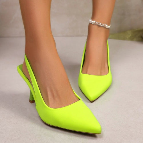 Damen Elegante Slingback-Pumps mit glänzendem Riemendesign EB