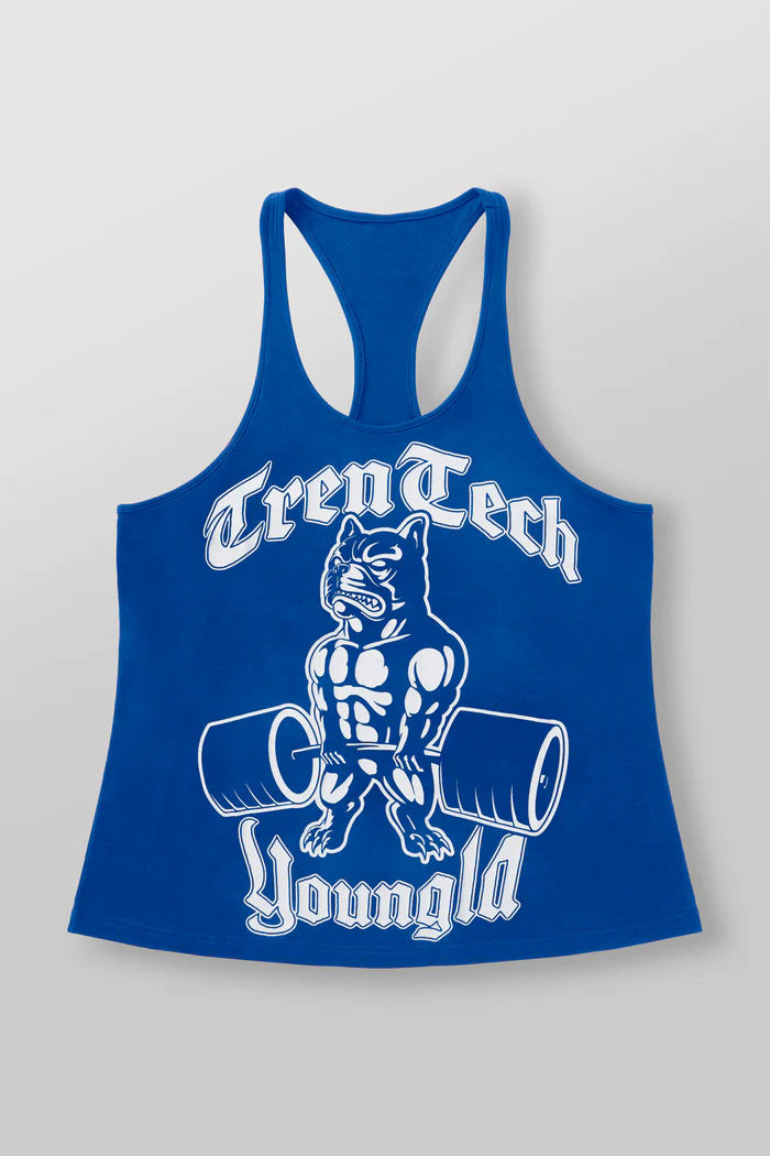Herren nan figurbetontes Fitness-Tanktop mit Bulldoggen-Grafik und extra tiefen Armausschnitten EB