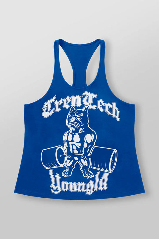 Herren nan figurbetontes Fitness-Tanktop mit Bulldoggen-Grafik und extra tiefen Armausschnitten EB