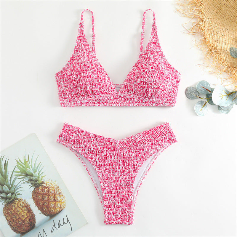 Damen Triangel-Bikini-Set mit gerafftem Detail EB