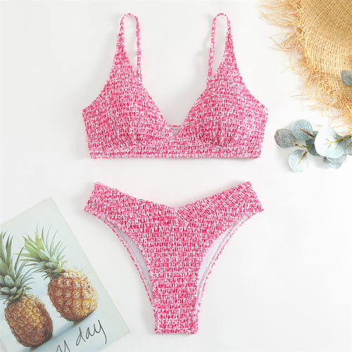 Damen Triangel-Bikini-Set mit gerafftem Detail EB